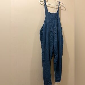 Stowaway Collection - Women's Blue 100% cotton lightweight  Overalls - medium